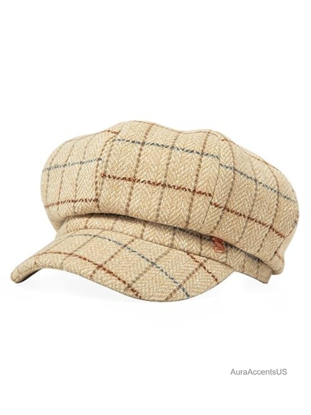 Merino Wool Newsboy Cap Satin Lined Visor Cabbie Hat